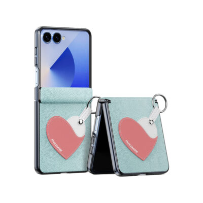 Samsung Galaxy Z Flip 7 Foldable Case - Teal Heart | LUVY Series by Dux Ducis