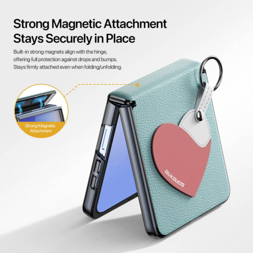 Samsung Galaxy Z Flip 7 Foldable Case - Teal Heart | LUVY Series by Dux Ducis - Image 4