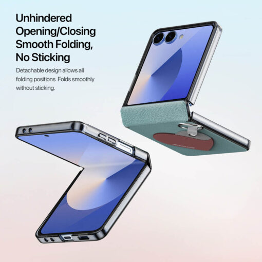 Samsung Galaxy Z Flip 7 Foldable Case - Teal Heart | LUVY Series by Dux Ducis - Image 6