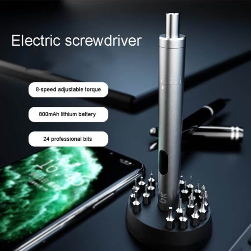 TBK-008 Electric Precision Screwdriver - 24 Bits, Adjustable Torque, Rechargeable, for Phone and Electronics Repair - Image 6