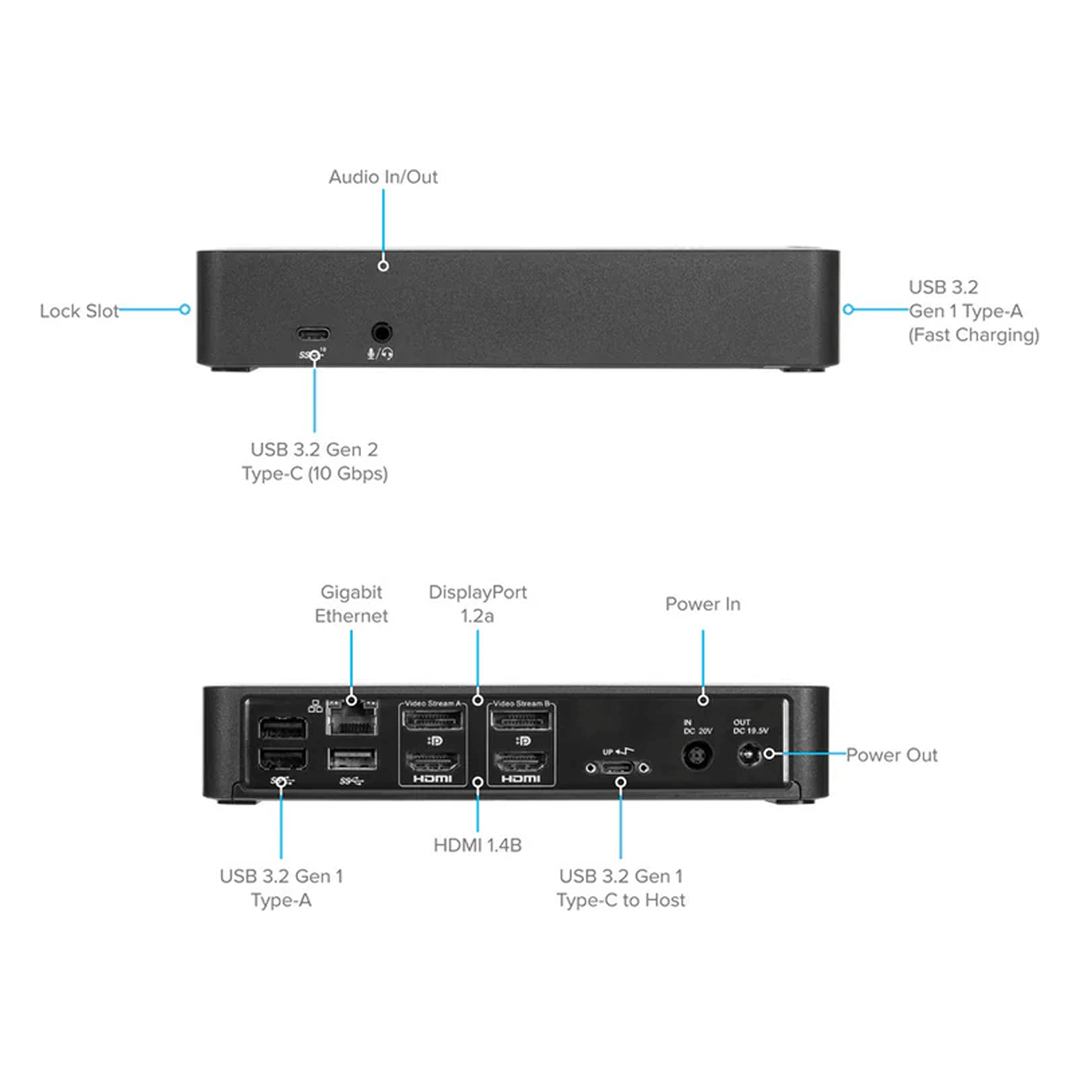 USB-C Dual 4K Docking Station 100W Power Delivery | DOCK192-A by Targus - Universal USB-A & USB-C Compatibility - Image 3