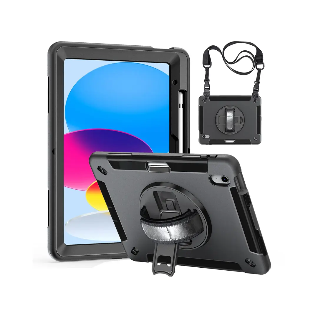 iPad 11 (A16) heavy duty rugged case shoulder strap kickstand MIL-STD-810H