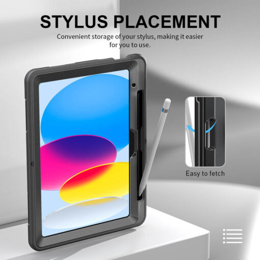 iPad 10 (10th Gen.) / 11 (11th A16) Heavy Duty Protective Case - Shockproof, Kickstand, Pencil Holder - Image 10