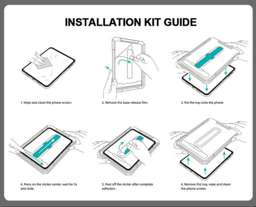 iPad Air 13” 2024 Tempered Glass Screen Protector - Easy Install - Image 4