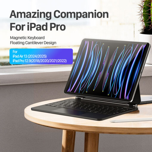 Magnetic Bluetooth keyboard case with trackpad for iPad Air 13"