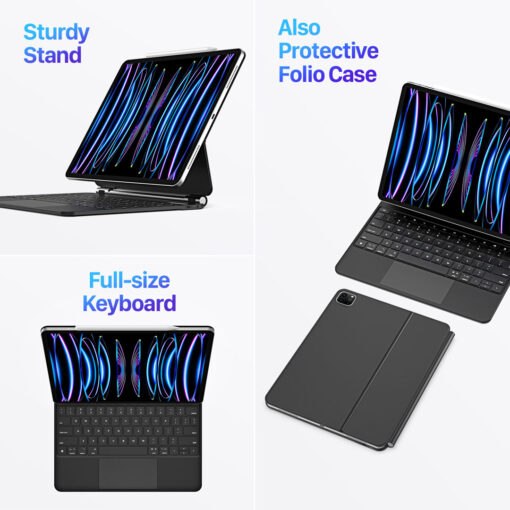 iPad Air 13" M2/M3 & iPad Pro 12.9" 3rd-6th Gen Bluetooth Keyboard Case - Dux Ducis MK Series - Image 5
