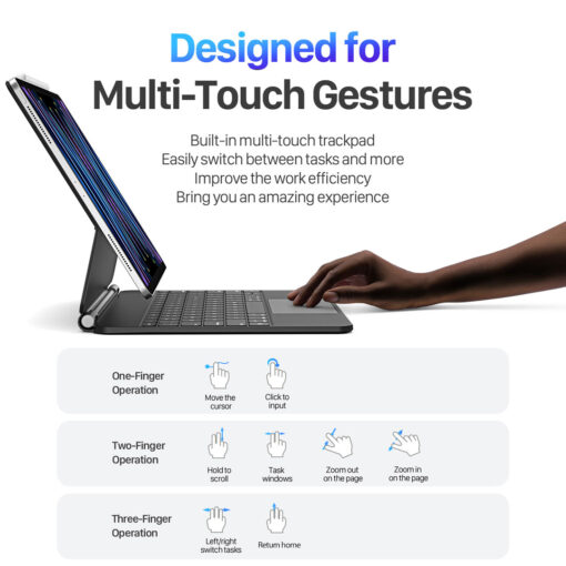 iPad Air 13" M2/M3 & iPad Pro 12.9" 3rd-6th Gen Bluetooth Keyboard Case - Dux Ducis MK Series - Image 10