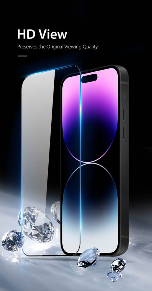 iPhone 14 Pro Tempered Glass Screen Protector - Anti-Scratch, Case-Friendly, HD Clear - Image 3