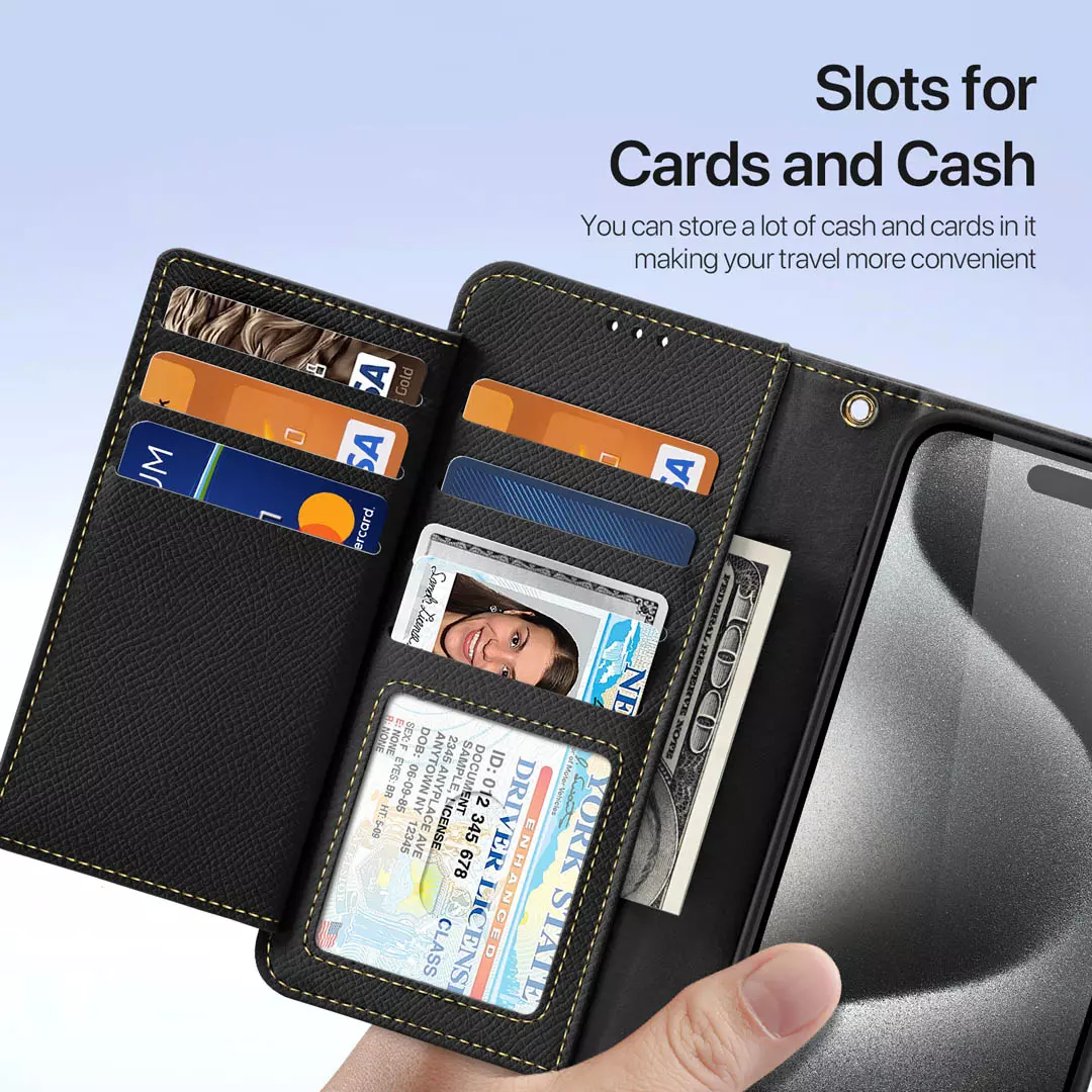 iPhone 15 Pro Max Magnetic Wallet Case Black by Dux Ducis - Image 7