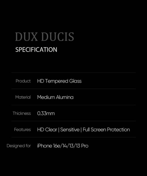 iPhone 16e/14/13/13 Pro Tempered Glass Screen Protector with Auto-Alignment Kit - Roga Series by Dux Ducis - Image 9