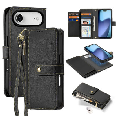 iPhone 17 Air detachable magnetic wallet case black Lawa Series by Dux Ducis
