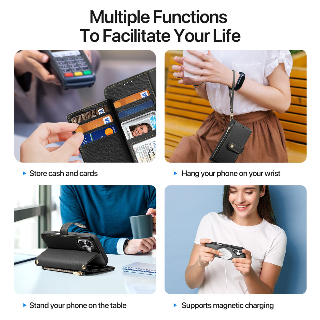 iPhone 17 Detachable Magnetic Wallet Case - Black | Lawa Series by Dux Ducis - Image 4