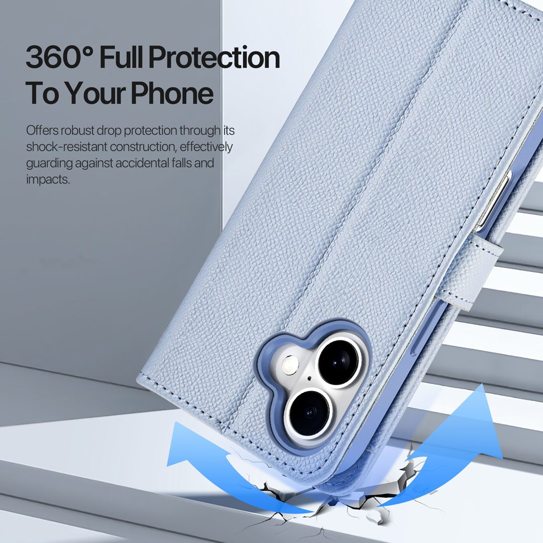 iPhone 17 Detachable Magnetic Wallet Case - Blue | Lawa Series by Dux Ducis - Image 11