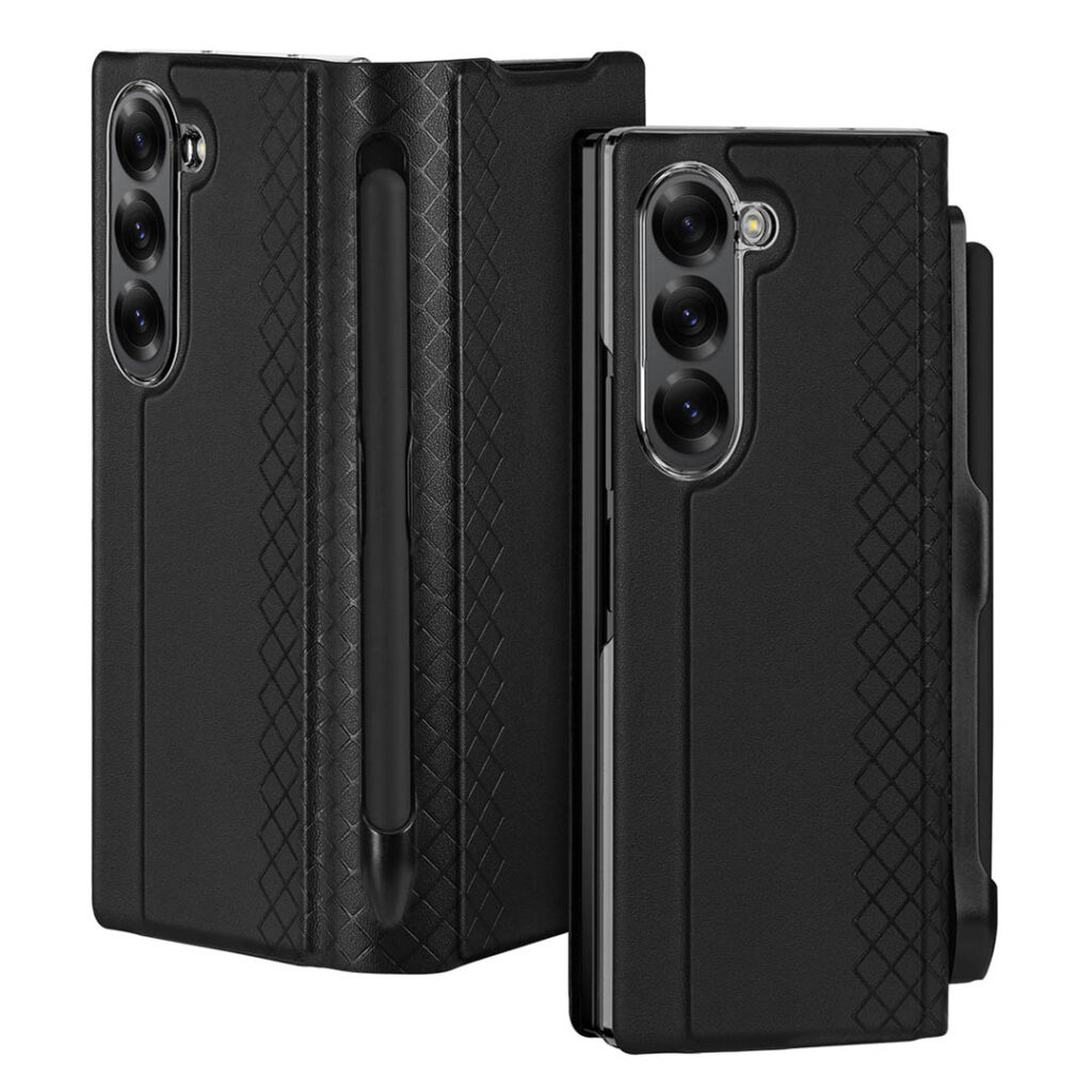 DUX DUCIS Bril Series PU Leather Case with Pen Holder for Samsung Galaxy Z Fold6 5G Black