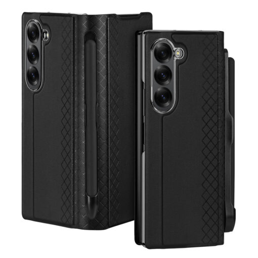 DUX DUCIS Bril Series PU Leather Case with Pen Holder for Samsung Galaxy Z Fold6 5G - Black - Image 2