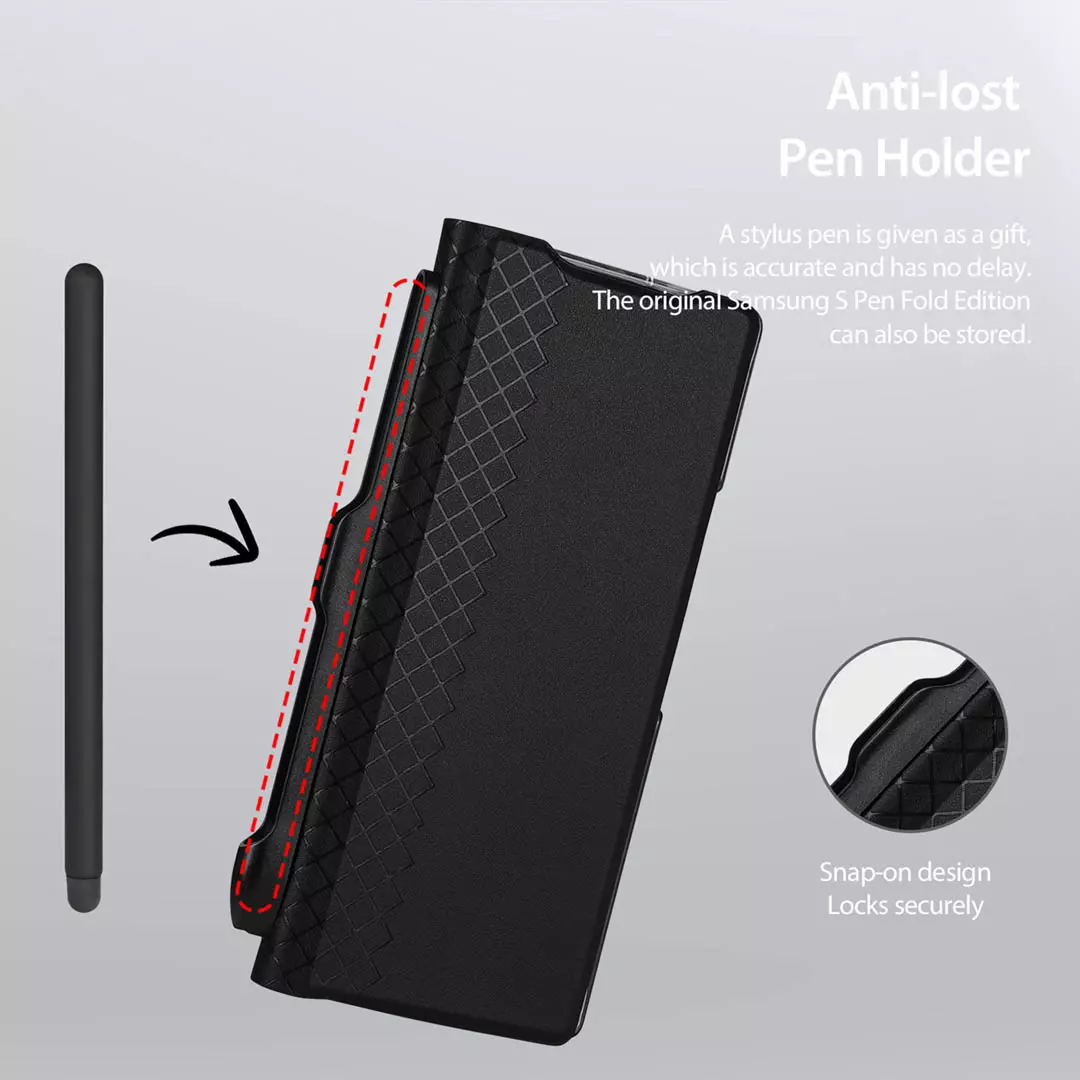 Samsung Galaxy Z Fold 6 Leather Wallet Case with Pen Holder Black by Dux Ducis - Image 7