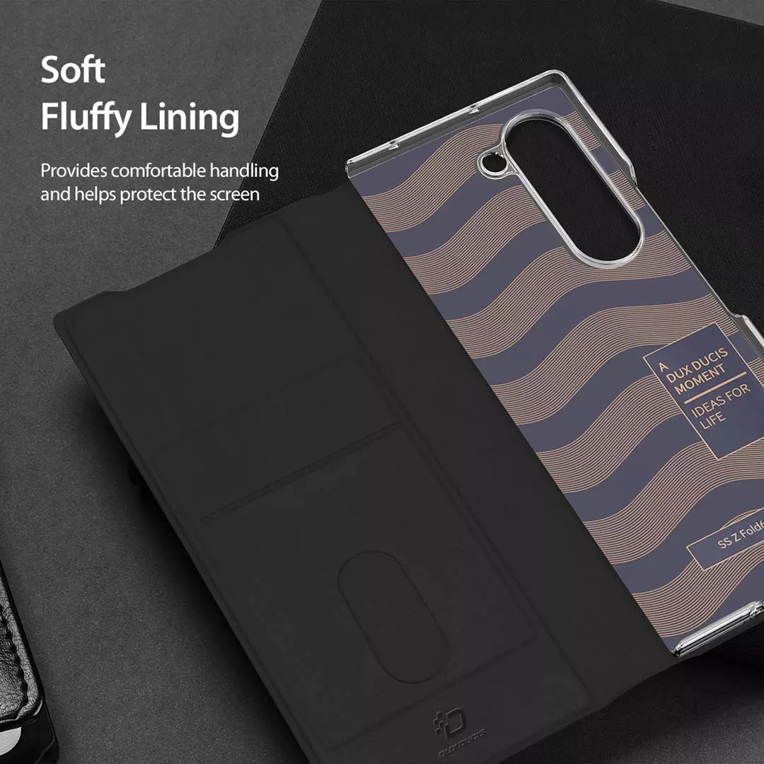 Samsung Galaxy Z Fold 6 Leather Wallet Case with Pen Holder Black by Dux Ducis - Image 11