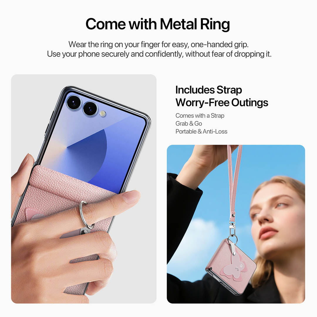 Samsung Galaxy Z Flip 7 Foldable Case - Pink Butterfly | LUVY Series by Dux Ducis - Image 3