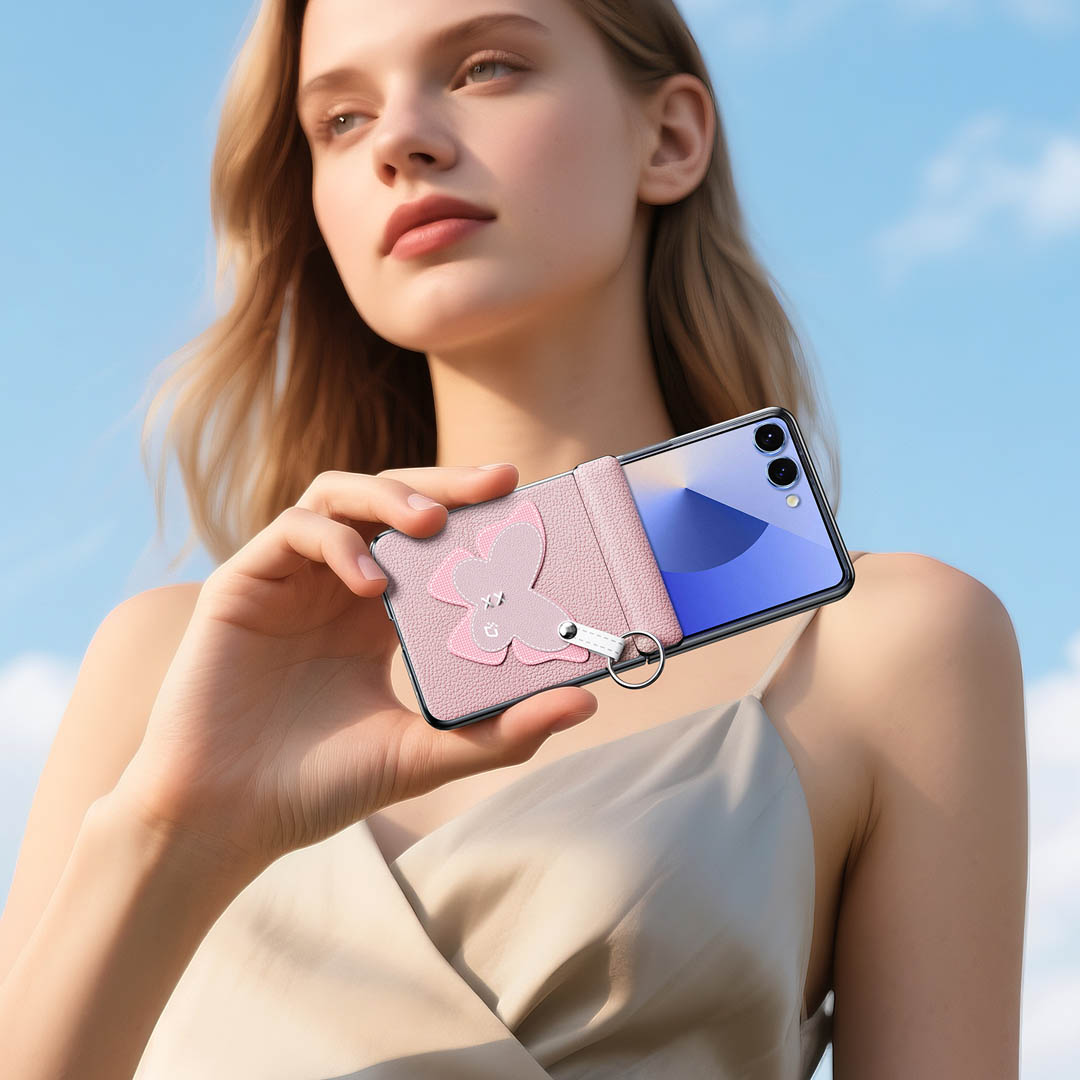 Samsung Galaxy Z Flip 7 Foldable Case - Pink Butterfly | LUVY Series by Dux Ducis - Image 7