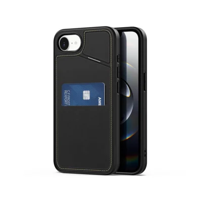 iPhone 17 & 16e card holder back cover with stand black by Dux Ducis
