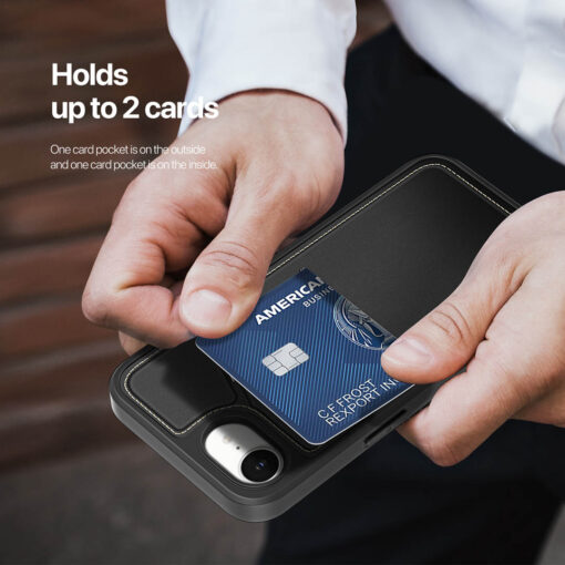 iPhone 16e 3 in 1 Magnetic Charging Wallet Case with Stand - Black | Rafi II Series by Dux Ducis - Image 7