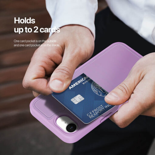 iPhone 16e 3 in 1 Magnetic Charging Wallet Case with Stand - Purple | Rafi II Series by Dux Ducis - Image 7