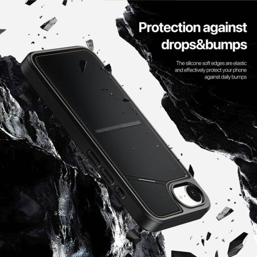 iPhone 16e 3 in 1 Magnetic Charging Wallet Case with Stand - Black | Rafi II Series by Dux Ducis - Image 9