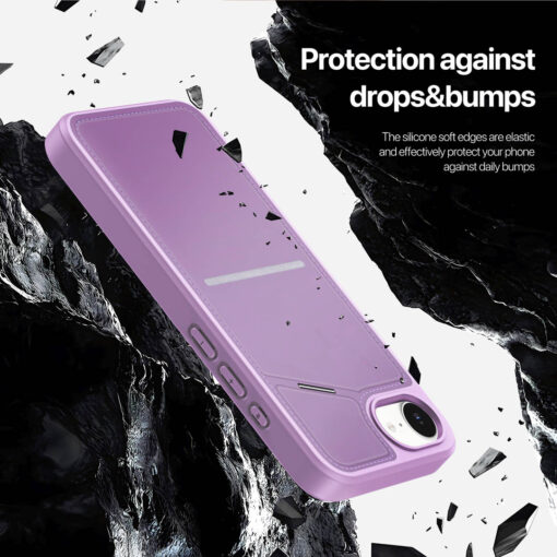iPhone 16e 3 in 1 Magnetic Charging Wallet Case with Stand - Purple | Rafi II Series by Dux Ducis - Image 9