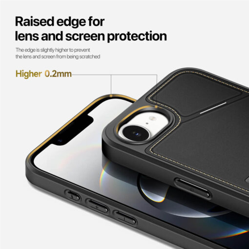 iPhone 16e 3 in 1 Magnetic Charging Wallet Case with Stand - Black | Rafi II Series by Dux Ducis - Image 10