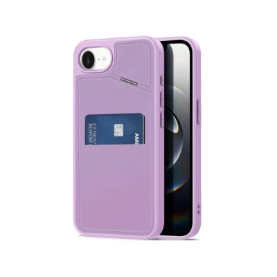 iPhone 17e & 16e card holder back cover with stand Purple by Dux Ducis