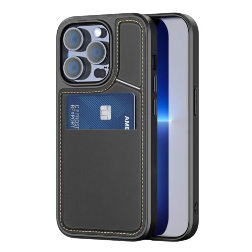 iPhone 13 Pro 3 in 1 Magnetic Charging Wallet Case with Stand - Black | Rafi II Series by Dux Ducis
