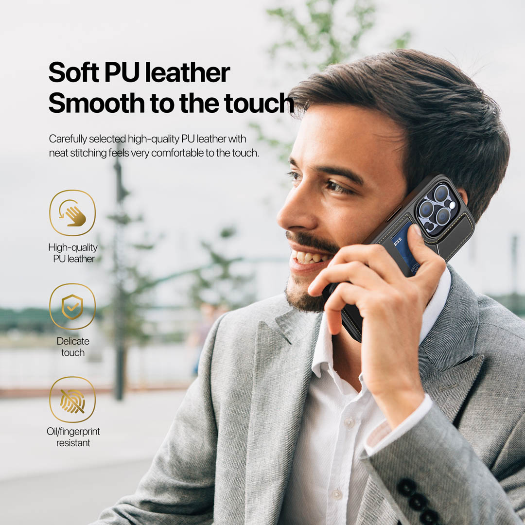 iPhone 15 Pro 3 in 1 Magnetic Charging Wallet Case with Stand - Black | Rafi II Series by Dux Ducis - Image 9