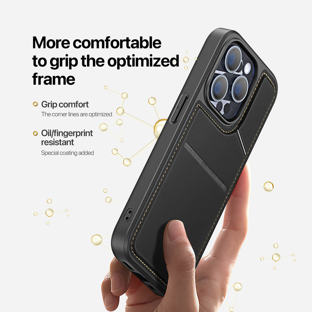 iPhone 15 Pro 3 in 1 Magnetic Charging Wallet Case with Stand - Black | Rafi II Series by Dux Ducis - Image 10