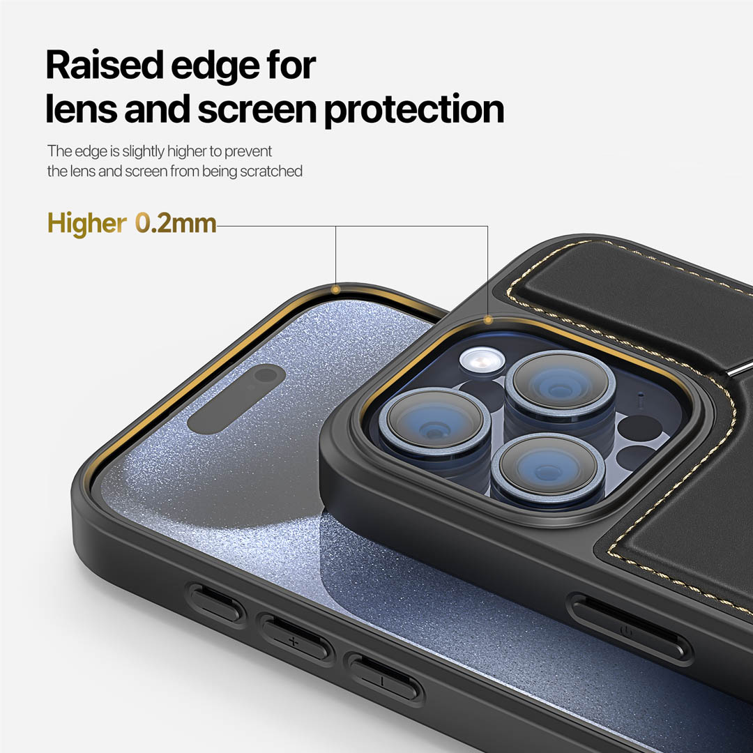 iPhone 15 Pro 3 in 1 Magnetic Charging Wallet Case with Stand - Black | Rafi II Series by Dux Ducis - Image 13