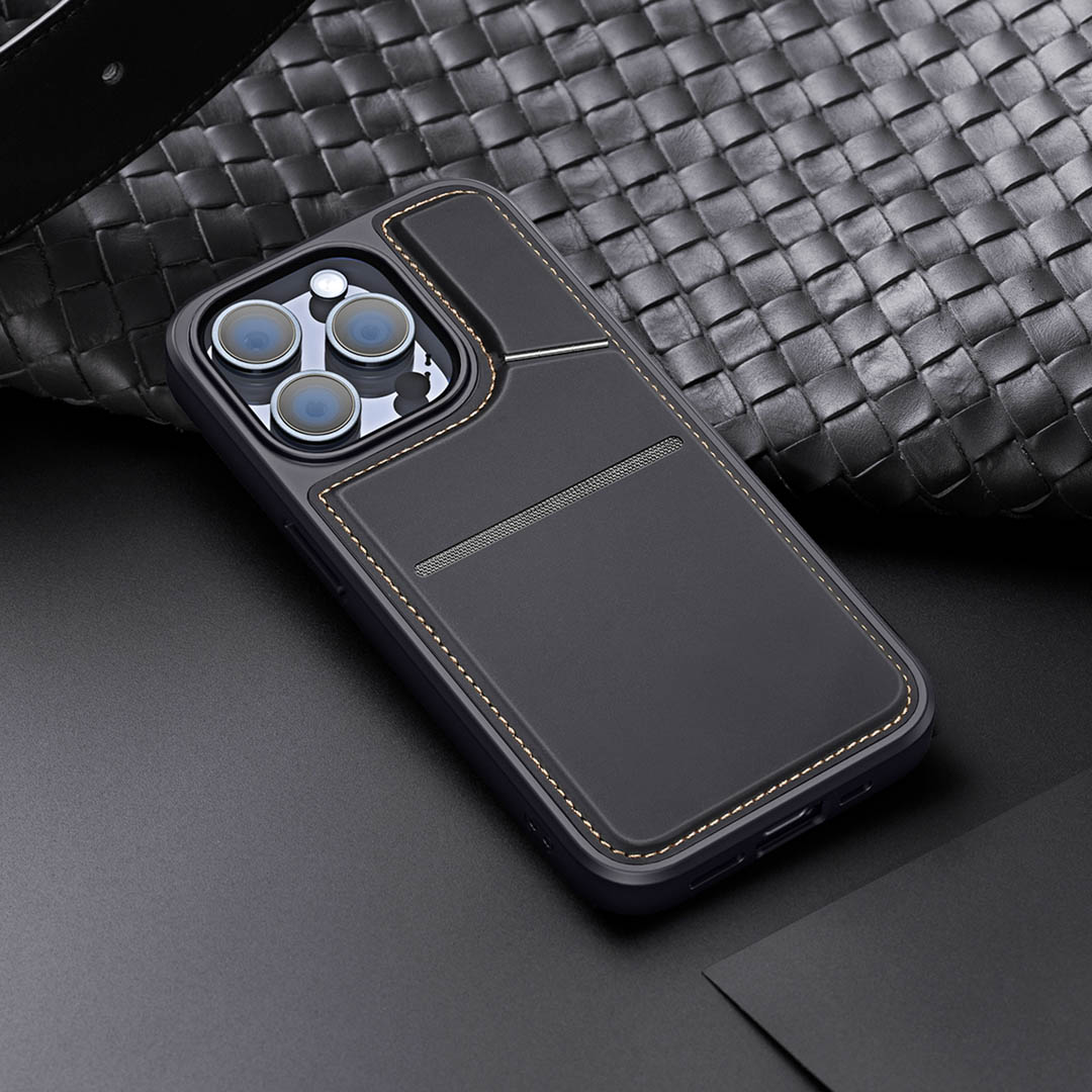 iPhone 15 Pro 3 in 1 Magnetic Charging Wallet Case with Stand - Black | Rafi II Series by Dux Ducis - Image 14