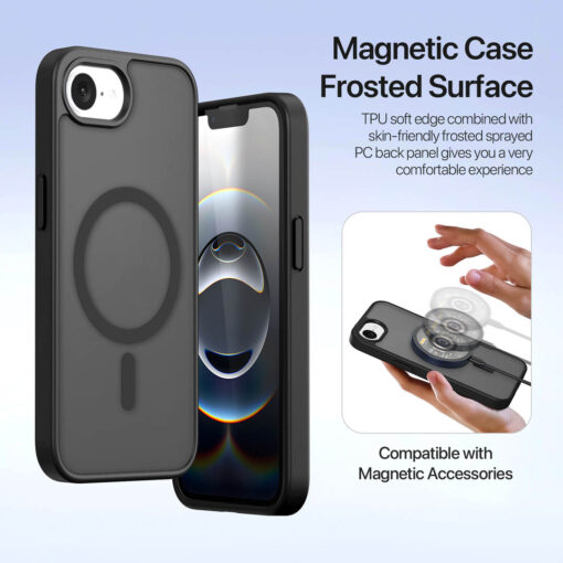 iPhone 16e 2 in 1 Magnetic Charging Wallet Case - Black | Lawa Series by Dux Ducis - Image 6
