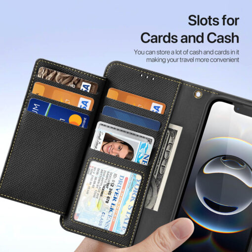iPhone 16e 2 in 1 Magnetic Charging Wallet Case - Black | Lawa Series by Dux Ducis - Image 7