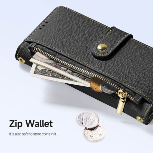 iPhone 16e 2 in 1 Magnetic Charging Wallet Case - Black | Lawa Series by Dux Ducis - Image 8