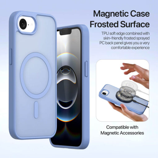 iPhone 16e 2 in 1 Magnetic Charging Wallet Case - Blue | Lawa Series by Dux Ducis - Image 6