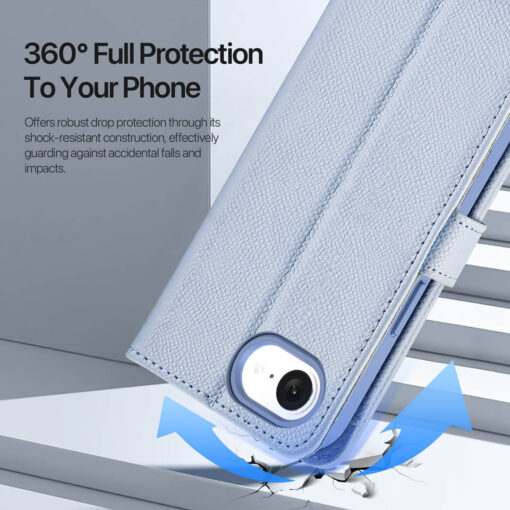 iPhone 16e 2 in 1 Magnetic Charging Wallet Case - Blue | Lawa Series by Dux Ducis - Image 10