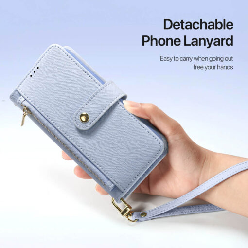 iPhone 16e 2 in 1 Magnetic Charging Wallet Case - Blue | Lawa Series by Dux Ducis - Image 11