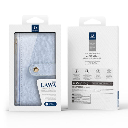 iPhone 16e 2 in 1 Magnetic Charging Wallet Case - Blue | Lawa Series by Dux Ducis - Image 12