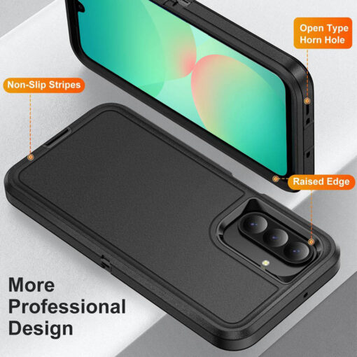 Samsung Galaxy A26 5G Heavy Duty Case - Black | Military Drop Protection | Rugged Protection | Anti-Scratch - Image 3