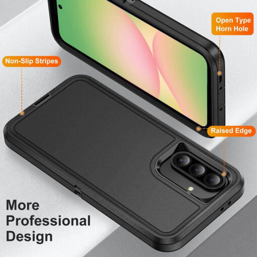 Samsung Galaxy A36 / A56 Heavy Duty Case - Black | Military Drop Protection | Rugged Protection | Anti-Scratch - Image 3
