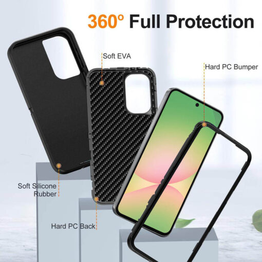 Samsung Galaxy A36 / A56 Heavy Duty Case - Black | Military Drop Protection | Rugged Protection | Anti-Scratch - Image 4