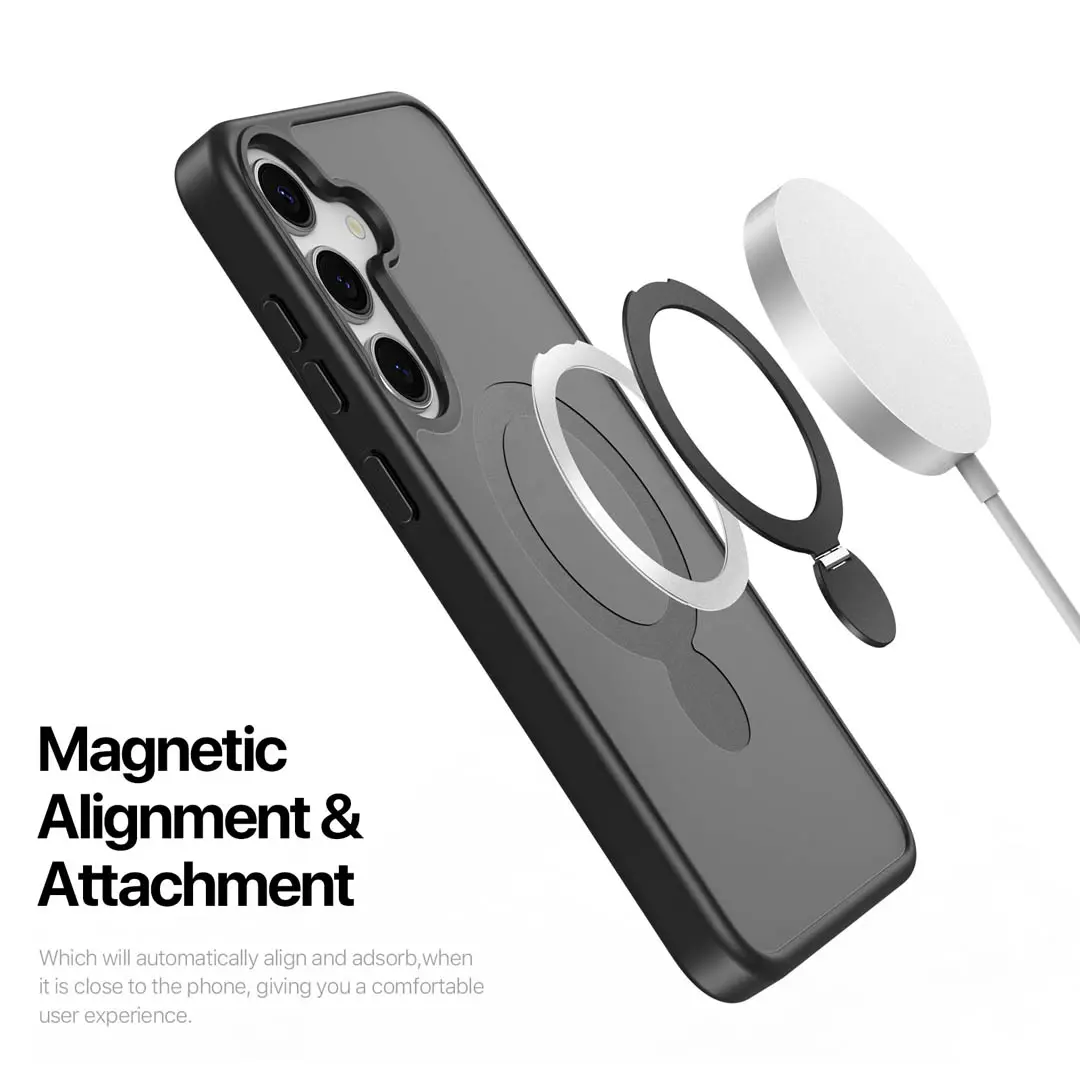 Samsung Galaxy S25 Plus Magnetic Frosted Case with Stand Black by Dux Ducis - Image 6