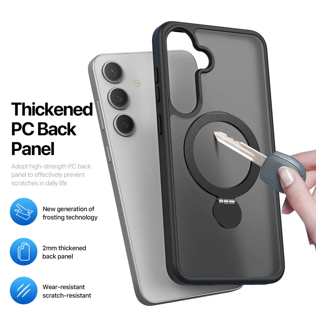 Samsung Galaxy S25 Plus Magnetic Frosted Case with Stand Black by Dux Ducis - Image 7