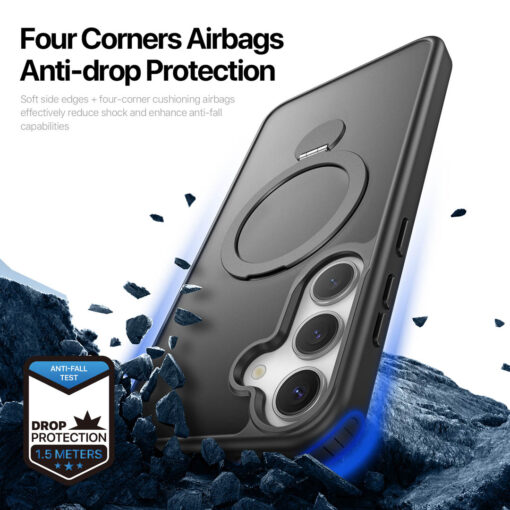 Samsung Galaxy S25 Plus Magnetic Charging Case with Fold Stand - Black | Yind Series by Dux Ducis - Image 8