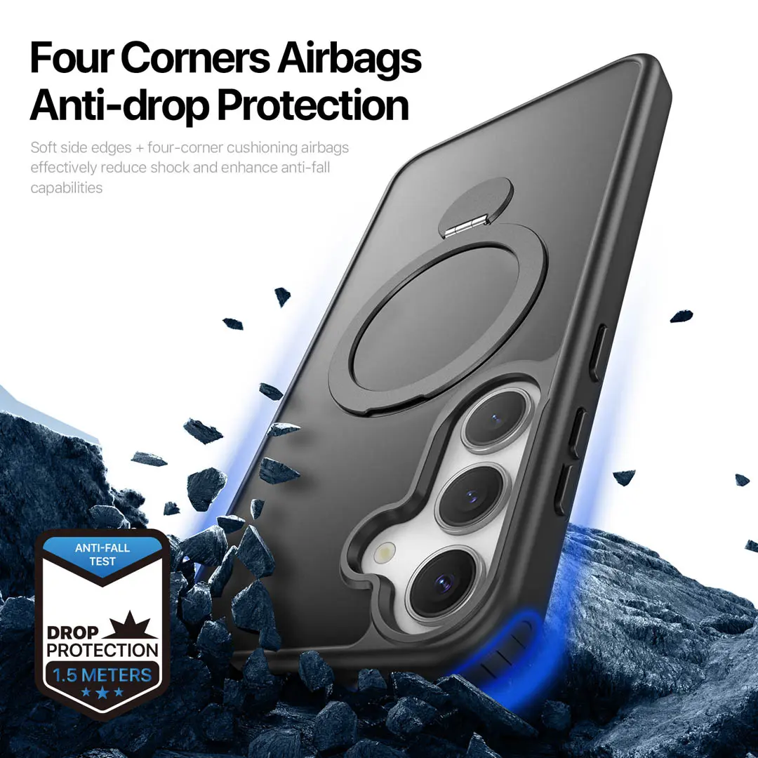 Samsung Galaxy S25 Plus Magnetic Frosted Case with Stand Black by Dux Ducis - Image 8