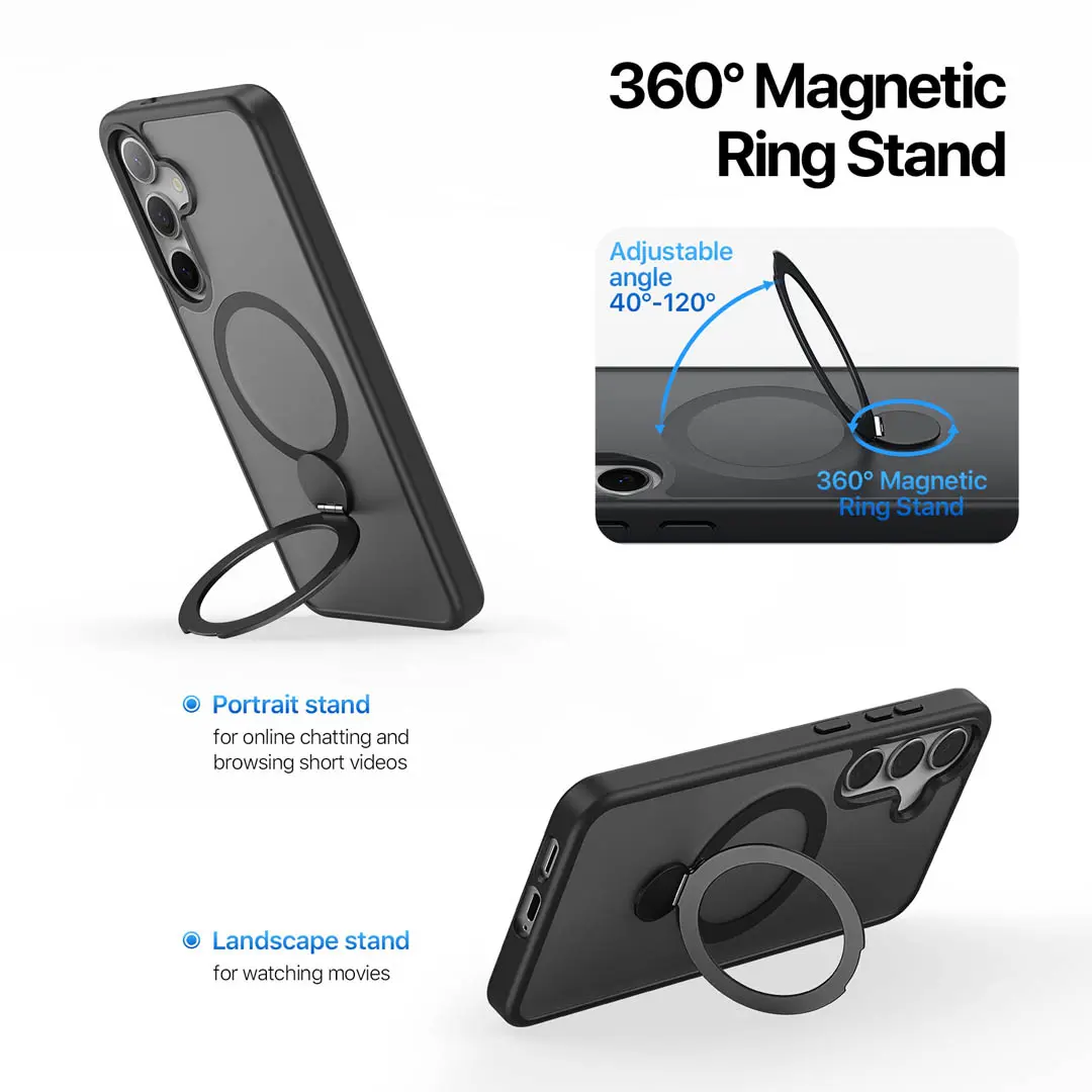 Samsung Galaxy S25 Plus Magnetic Frosted Case with Stand Black by Dux Ducis - Image 9